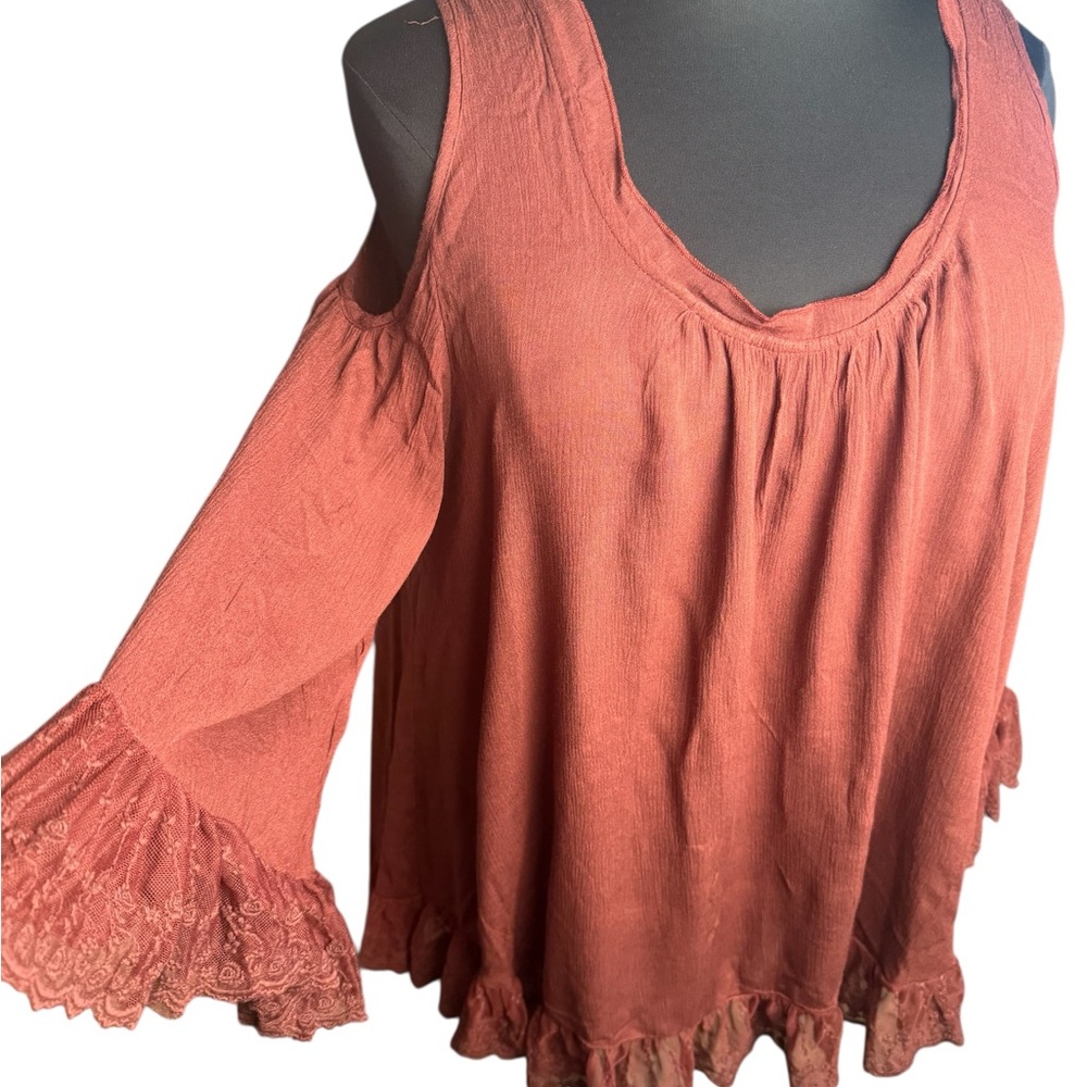 Tom’s Ware Oversized Cold Shoulder Boho Chic Top 3/4 Sleeves Tunic Plus size XL
